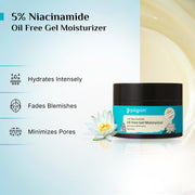Pilgrim Korean Oil free Gel Moisturizer for oily skin with Hyaluronic Acid & Willow Bark Extracts | Moisturiser for face | Suitable for Oily & Acne-Prone Skin| Men & Women | Korean Skin Care | 50g