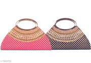 Trendy Women's Combo Multicolor Velvet Clutch