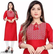 rayon kurti embroidered