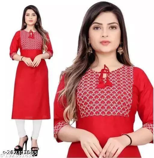 rayon kurti embroidered