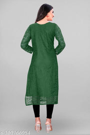 Elegant Net Fabric Embroidered Kurta for Women