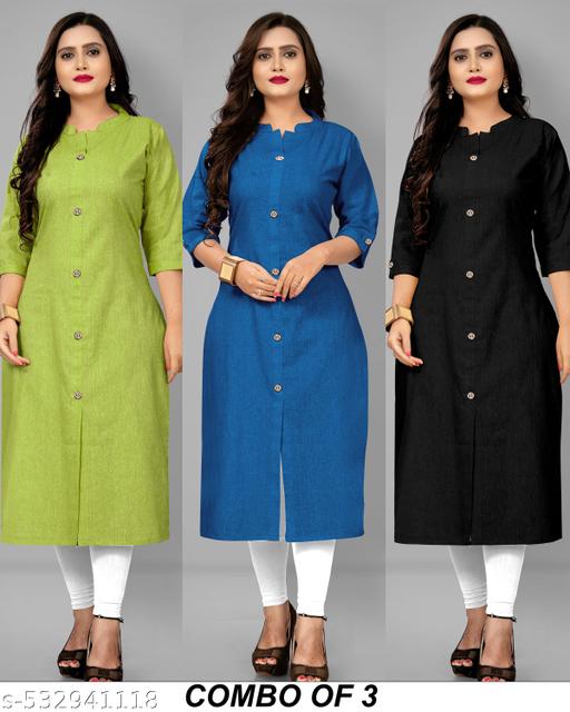 PE G COLLAR SOLID KURTI