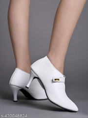 Shoetopia Pointed Toe White Pumps For Women & Girls