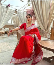 banarasi  satin silk with silver zari plain