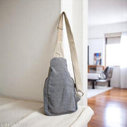 Unisex Hemp Crossbody Bag, 14" H x 7.5" W, Eco-Friendly for Men & Women