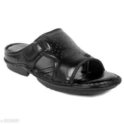 Gwal G Genuine Leather Comfortable slippers Black for men's