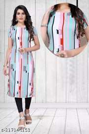 Polyster/Crepe fabric-Women's Regular Fit Aline Kurti