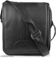 Vegan Leather Sling Bag Cross Body Travel Office Messenger One Side Shoulder Bag for Men, Women & Boys