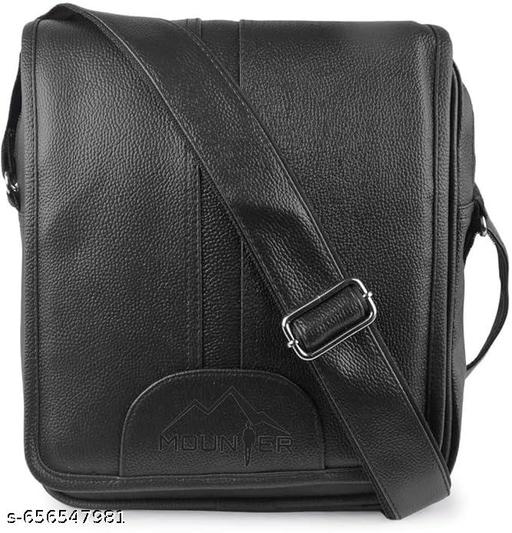 Vegan Leather Sling Bag Cross Body Travel Office Messenger One Side Shoulder Bag for Men, Women & Boys