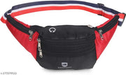 SAMTROH Stylish Waist Bag Elegant Style Travel Pouch Passport Holder Waist Bag (Black, Red)
