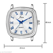 Jainx Square Silver Dial Steel Chain Analog Watch For Men