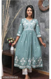 Chikankari anarkali embroidery work kurti