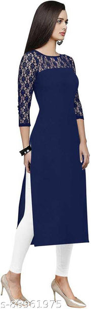 Casual American Crepe Round-Neck 3/4th Length Sleeves (45"Inches)