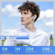 Bluetooth Earpod, True Wireless Bluetooth Headphone, TWS Earphone, TWS Headphone, bluetooth headset, Transparent Design, Sweat Proof, 10mm HD Drivers - Blue