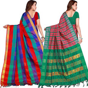 Cotton Fabric Saree For Women's