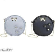 Stylish sling bag for girls and 2 pcs black gery