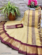 NEW KAVYA CHECKS PETTARN WITH ZARI WOVEN DEISGNER SAREE FOR WOMEN