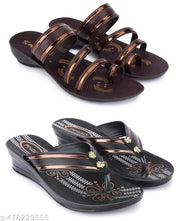 Pack of 2 Women Slippers - Combo pack of  Latest chappal for Ladies