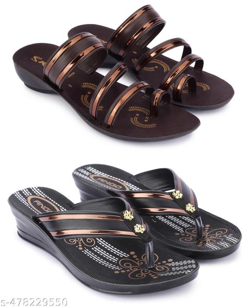 Pack of 2 Women Slippers - Combo pack of  Latest chappal for Ladies