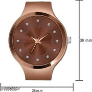 Gorgeous Flower Designer Brown Metal Analog Watches for women