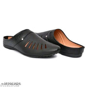 Black Solid Thong Flip-flops For Men