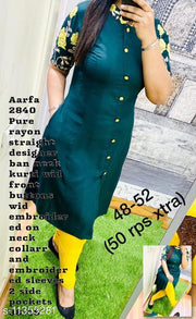 Women's Solid Rayon Kurti