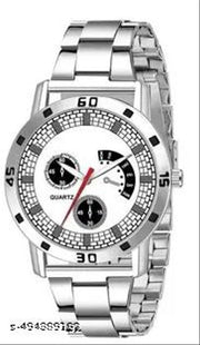 Silver Watch with Stunning Black Dial Chain Watch