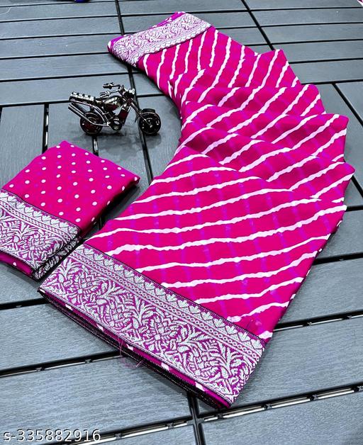 TRENDY NEW LEHERIYA GEORGETTE SAREE