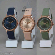 Analog 3 Different Color Royal Dial Watch for Womens and Girls Single and Combo Watches for Women and Girl Pack of 3