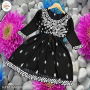 Shri New Ladli Exclusive Trending Women Stylish New Embroidery Kurti & Tunic For Girls & Womens Black