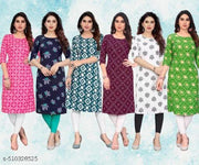 Women Printed Crepe Kurti (Combo Of 5)