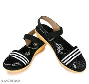Hiyaga Red and Black Sandals for Women/Girls Pack of 2
