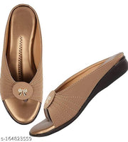 Unique Design Copper Flats Heel Ladies Ankle Strap The Shoe Has an ankle strap, which provides Extra Comfortable Flats Sandal Modern Women Flats Stylish Women Flats Latest Alluring Women