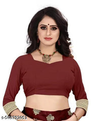 Women's Soft Banarasi Silk Saree With Blouse Piece Maroon