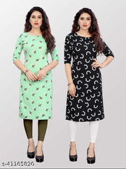 Polyster/Crepe fabric-Women's Printed Kurtis