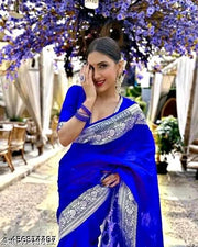 Banarasi Satin Silk Saree Silver Zari