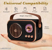 Luxe Vintage Bluetooth Speaker - Loud Audio & Classic Retro Look for Office & Desktop