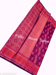 New Trending Fancy Monica Meena Cotton Silk Saree For Women/Girls