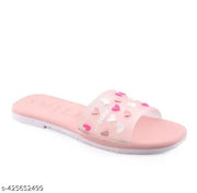 Latest Heart Printed Pink Slippers