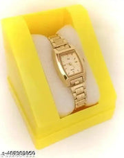 Tranding  Beautiful Golden Square Watch For Women's