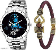 Boys watches men boys combo with Mahadev Damru Leather bracelet