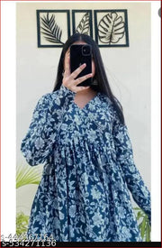 GL-New Stylish Indigo Blue V-Neck Top