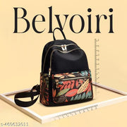New Classic Nylon Leaf Print Multi Pocket Edition Backpack for Women/Girls- College Travel Casual Use