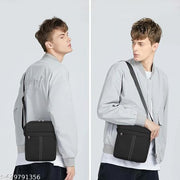 Zobex Trendy Nylon Black Sling Bag Cross Body Bag Travel Office Business Messenger one Side Shoulder Bag for Men and Women