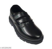 Coolz Unisex Kids Black Formal School Uniform Shoes Deluxe Velcro