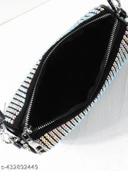 Rhinestone Latest Sling Bag With Coin Pouch Broad Belt  Pack of Combo Detachable Crossbody Wide Shoulder Strap Side Square Bling Bag Stylish Evening Clutch Trending Handbags Girls Latest Ladies Purse