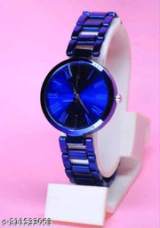 Fancy Solid Metal Dial Attractive Matt Metal Chain Belt Analog Watches for Women