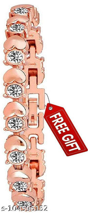 black dial new flower design Analog Watches and bracelet combo for girls and womens