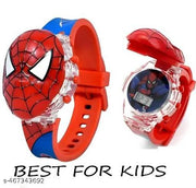 Digital Watch A1 QUALITY - For Boys & Girls 3D Action Figure, CARTOON CHARECTOR Hello Kitty, SPIDER MAN, DORAEMON Face Based Toy Design Digital Glowing Watch with Disco Music and Blinking Lights for Kids | for Boys &Girls- Good Birthday gift