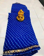 Georgette lehriya  60gms saree with lace and blouse